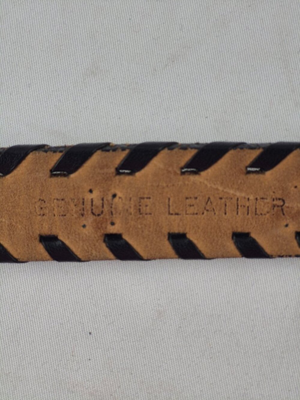 Vintage Black Leather Western Concho Basketweave Belt Boho Cowgirl Size Large - Picture 11 of 16